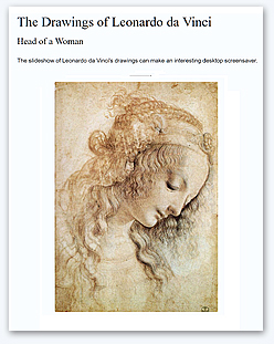 Slideshow of the drawings of Leonardo da Vinci